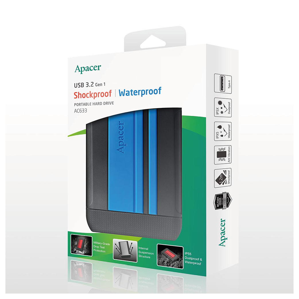 Disco portable mecánico de grado militar APACER AC633 1TB