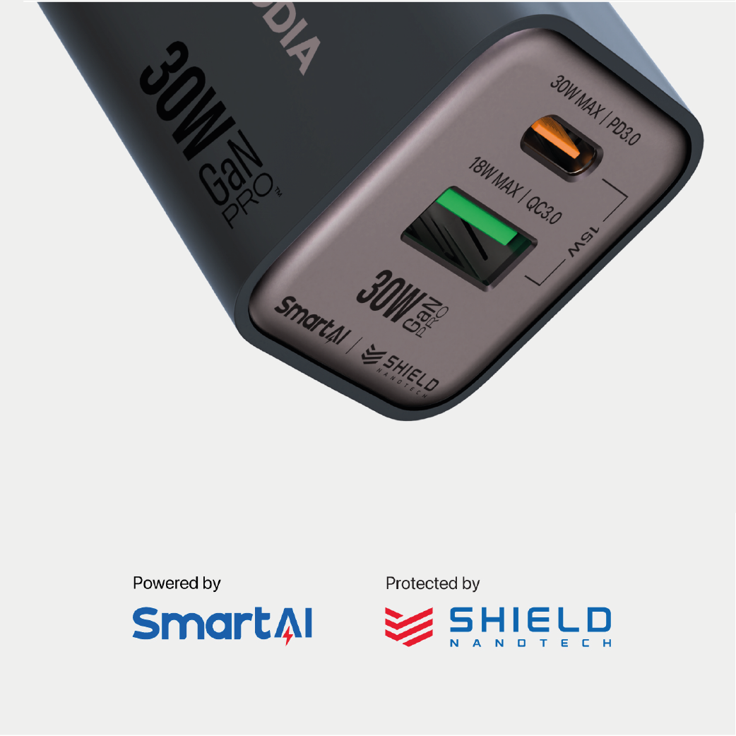 Cargador De Pared Microdia 30w 1 Usb-c + 1 Usb -A Carga Rápida