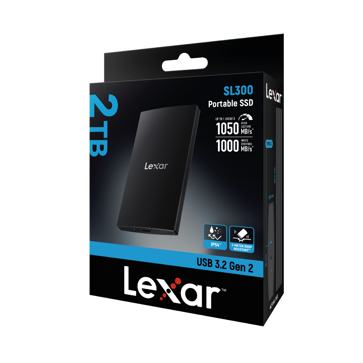 Disco Sólido SSD Portable lexar SL300 2TB USB3.2 - 1050Mb/s