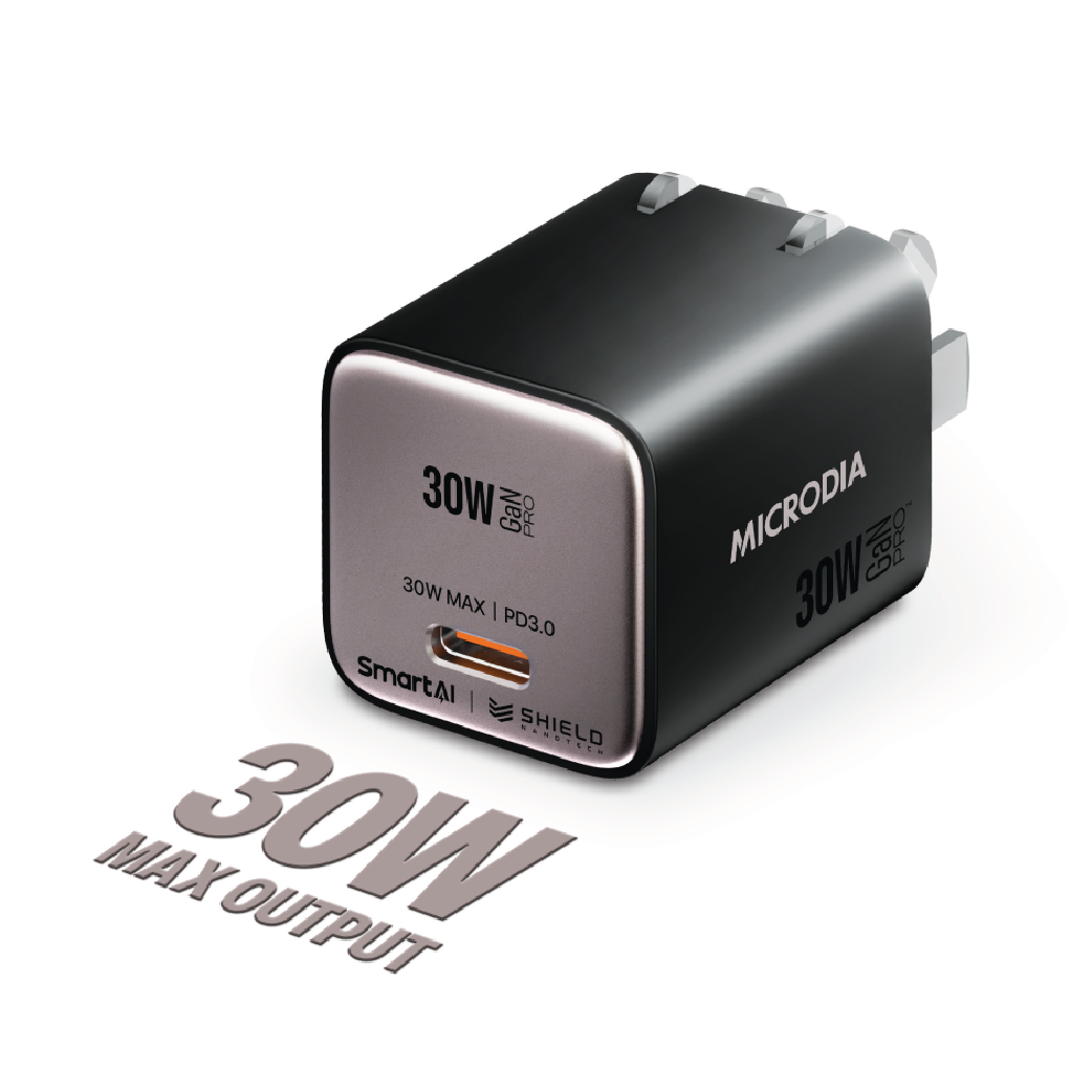 Cargador De Pared Microdia 30w 1 Puerto Usb-c Carga Rapida