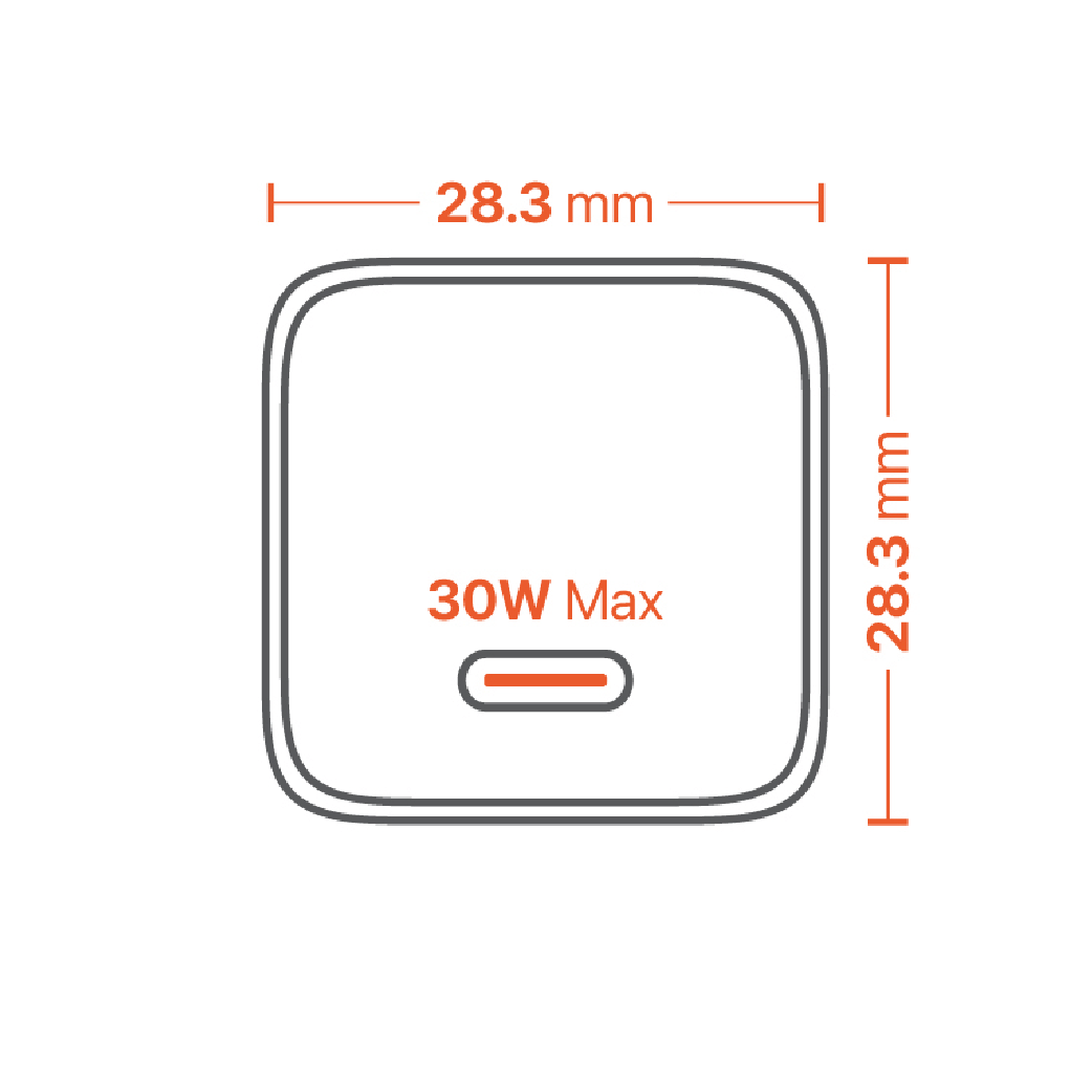 Cargador De Pared Microdia 30w 1 Puerto Usb-c Carga Rapida