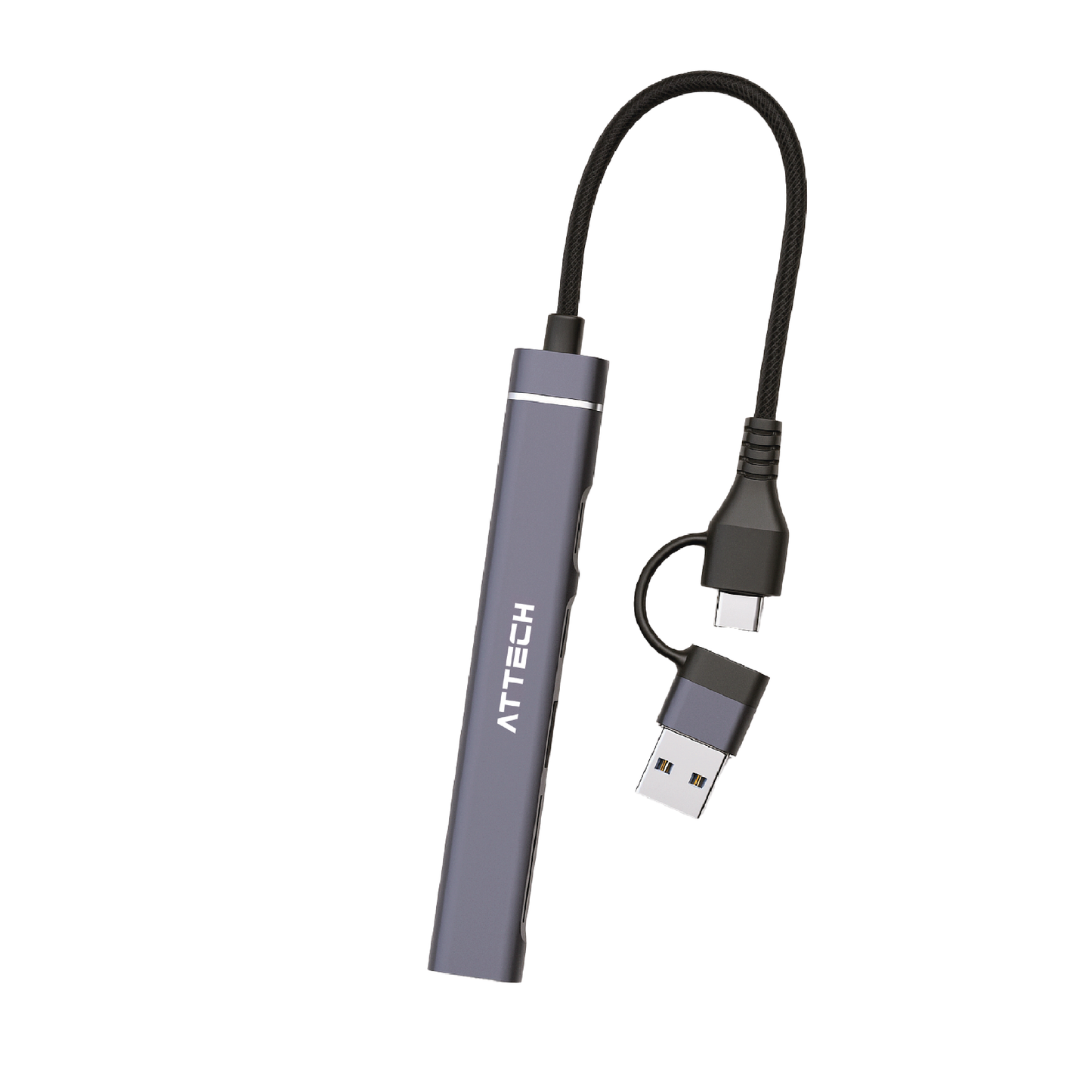 HUB Multipuertos Attech AT025 - 5 en 1 USB, USB-C, MICRO SD, SD