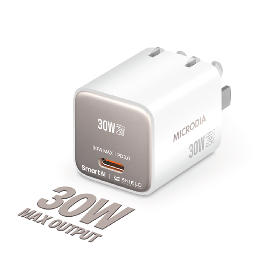 Cargador De Pared Microdia 30w 1 Puerto Usb-c Carga Rapida