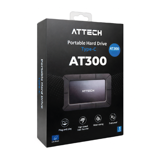 Disco portable mecánico ATTECH AT300  1TB