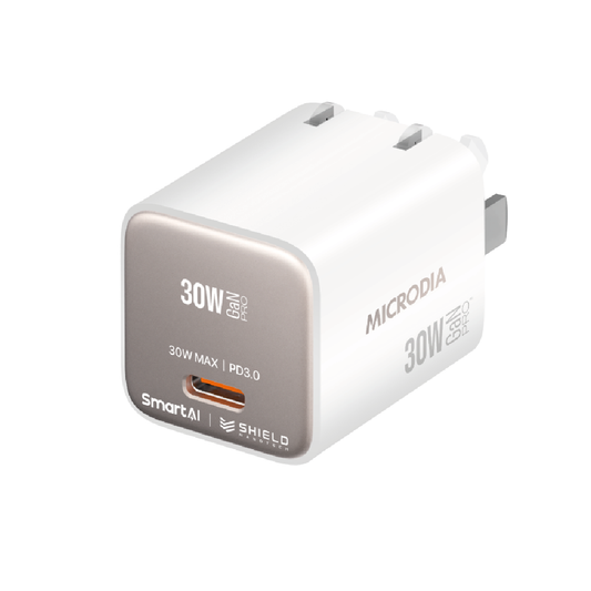 Cargador De Pared Microdia 30w 1 Puerto Usb-c Carga Rapida