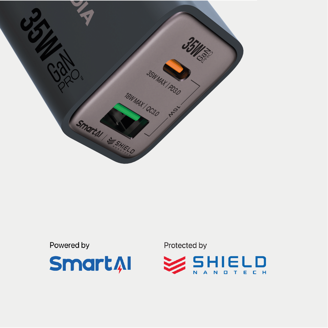Cargador De Pared Microdia 35w 1 Usb-c + 1 Usb -A Carga Rápida
