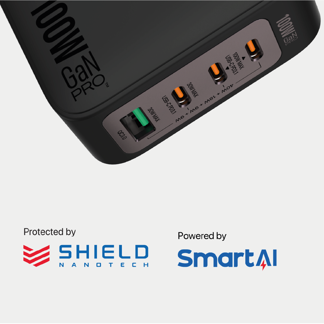 Cargador De Pared Microdia 100w  3 Usb-c + 1 Usb -A Carga Rápida